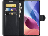 Lederhülle Karten Wallet Ledertasche Etui für Xiaomi Mi 11i in schwarz von Screenguard