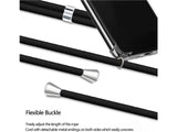 Necklace Handy Hülle mit Kordel Kette schwarz zum Tragen des Xiaomi Mi 11i am Körper wie Handtasche Lanyard, stabil mit erhöhten Rändern und Kanten in transparent von Screenguard