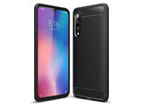 Flexible Handy Schutzhülle mit gebürster Carbon Textur auf der Rückseite für zum Schutz des Xiaomi Mi 9  Display und Gehäuse Case in schwarz von Screenguard