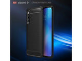 Flexible Handy Schutzhülle mit gebürster Carbon Textur auf der Rückseite für zum Schutz des Xiaomi Mi 9  Display und Gehäuse Case in schwarz von Screenguard