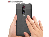 Soft TPU Case mit Design aus feinem veganen Leder für Xiaomi Mi 9T stabil mit erhöhten Rändern und Kanten in schwarz von Screenguard