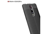 Soft TPU Case mit Design aus feinem veganen Leder für Xiaomi Mi 9T stabil mit erhöhten Rändern und Kanten in schwarz von Screenguard