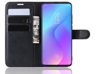 Lederhülle Karten Wallet Ledertasche Etui für Xiaomi Mi 9T in schwarz von Screenguard