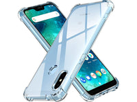 Hoch transparenter TPU Gummi Schutz Handy Hülle Clear Case klar mit verstärkten Schutzecken Bumper für das Xiaomi Mi A2 Lite Display und Gehäuse in transparent von Screenguard