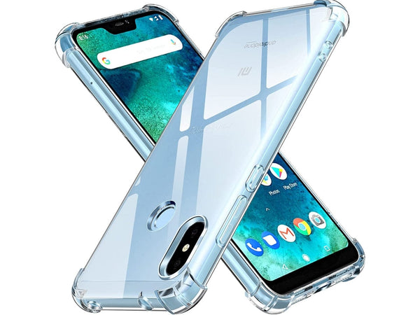 Hoch transparenter TPU Gummi Schutz Handy Hülle Clear Case klar mit verstärkten Schutzecken Bumper für das Xiaomi Mi A2 Lite Display und Gehäuse in transparent von Screenguard