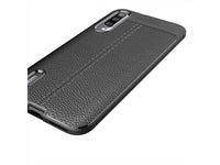 Soft TPU Case mit Design aus feinem veganen Leder für Xiaomi Mi A3 stabil mit erhöhten Rändern und Kanten in schwarz von Screenguard