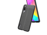 Soft TPU Case mit Design aus feinem veganen Leder für Xiaomi Mi A3 stabil mit erhöhten Rändern und Kanten in schwarz von Screenguard