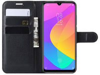 Lederhülle Karten Wallet Ledertasche Etui für Xiaomi Mi A3 in schwarz von Screenguard