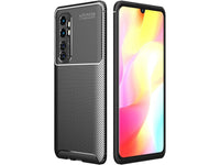 Hochwertig stabile Soft TPU Smartphone Handy Hülle im Carbon Design für Xiaomi Mi Note 10 Lite zum Schutz des Display und Gehäuse Cover in schwarz von Screenguard