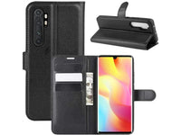 Lederhülle Portemonnaie Karten Ledertasche für Xiaomi Mi Note 10 Lite in schwarz von Screenguard