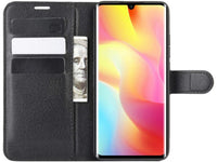 Lederhülle Karten Wallet Ledertasche Etui für Xiaomi Mi Note 10 Lite in schwarz von Screenguard