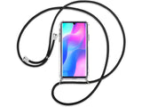 Necklace Handy Hülle mit Kordel Kette schwarz zum Tragen des Xiaomi Mi Note 10 Lite am Körper wie Handtasche Lanyard, stabil mit erhöhten Rändern und Kanten in transparent von Screenguard