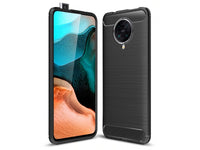 Flexible Handy Schutzhülle mit gebürster Carbon Textur auf der Rückseite für zum Schutz des Xiaomi Poco F2 Pro  Display und Gehäuse Case in schwarz von Screenguard