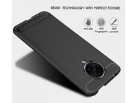 Flexible Handy Schutzhülle mit gebürster Carbon Textur auf der Rückseite für zum Schutz des Xiaomi Poco F2 Pro  Display und Gehäuse Case in schwarz von Screenguard