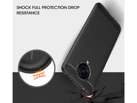 Flexible Handy Schutzhülle mit gebürster Carbon Textur auf der Rückseite für zum Schutz des Xiaomi Poco F2 Pro  Display und Gehäuse Case in schwarz von Screenguard