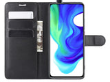 Lederhülle Karten Wallet Ledertasche Etui für Xiaomi Poco F2 Pro in schwarz von Screenguard