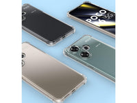 Hoch transparenter TPU Gummi Schutz Handy Hülle Clear Case klar mit verstärkten Schutzecken Bumper für das Xiaomi Poco F6 Display und Gehäuse in transparent von Screenguard