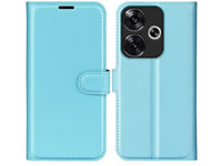Lederhülle Karten Wallet Ledertasche Etui für Xiaomi Poco F6 in hellblau von Screenguard