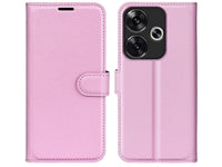 Lederhülle Karten Wallet Ledertasche Etui für Xiaomi Poco F6 in rosa von Screenguard