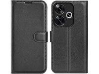 Lederhülle Karten Wallet Ledertasche Etui für Xiaomi Poco F6 in schwarz von Screenguard