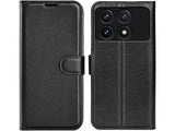 Lederhülle Karten Wallet Ledertasche Etui für Xiaomi Poco F6 Pro in schwarz von Screenguard