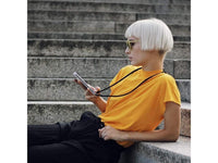 Necklace Handy Hülle mit Kordel Kette schwarz zum Tragen des Xiaomi Poco F6 Pro am Körper wie Handtasche Lanyard, stabil mit erhöhten Rändern und Kanten in transparent von Screenguard