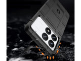 Widerstandsfähige, stabile Outdoor Sport Hülle für das Xiaomi Poco F6 Pro für Handwerker, Baustelle, Business, äusserst stabil mit erhöhten Rändern und Kanten in schwarz von Screenguard