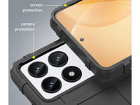 Widerstandsfähige, stabile Outdoor Sport Hülle für das Xiaomi Poco F6 Pro für Handwerker, Baustelle, Business, äusserst stabil mit erhöhten Rändern und Kanten in schwarz von Screenguard