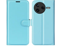 Lederhülle Karten Wallet Ledertasche Etui für Xiaomi Poco F7 Pro in hellblau von Screenguard