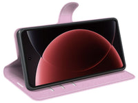 Lederhülle Karten Wallet Ledertasche Etui für Xiaomi Poco F7 Pro in rosa von Screenguard
