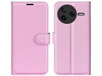 Lederhülle Karten Wallet Ledertasche Etui für Xiaomi Poco F7 Pro in rosa von Screenguard