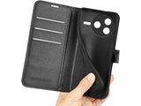 Lederhülle Karten Wallet Ledertasche Etui für Xiaomi Poco F7 Pro in schwarz von Screenguard