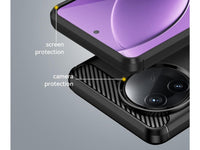 Flexible Handy Schutzhülle mit gebürster Carbon Textur auf der Rückseite für zum Schutz des Xiaomi Poco F7 Ultra  Display und Gehäuse Case in schwarz von Screenguard