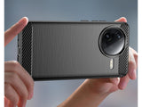 Flexible Handy Schutzhülle mit gebürster Carbon Textur auf der Rückseite für zum Schutz des Xiaomi Poco F7 Ultra  Display und Gehäuse Case in schwarz von Screenguard