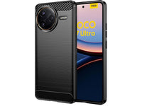 Flexible Handy Schutzhülle mit gebürster Carbon Textur auf der Rückseite für zum Schutz des Xiaomi Poco F7 Ultra  Display und Gehäuse Case in schwarz von Screenguard