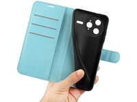Lederhülle Karten Wallet Ledertasche Etui für Xiaomi Poco F7 Ultra in hellblau von Screenguard