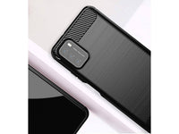 Flexible Handy Schutzhülle mit gebürster Carbon Textur auf der Rückseite für zum Schutz des Xiaomi Poco M3  Display und Gehäuse Case in schwarz von Screenguard