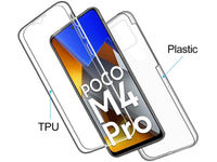 Vollständige 360 Grad Rundum Gummi TPU Hülle zum beidseitigen Schutz des Xiaomi Poco M4 Pro 4G Display und Gehäuse in transparent von Screenguard