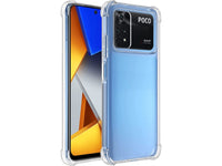 Hoch transparenter TPU Gummi Schutz Handy Hülle Clear Case klar mit verstärkten Schutzecken Bumper für das Xiaomi Poco M4 Pro 4G Display und Gehäuse in transparent von Screenguard