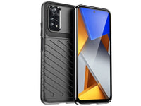 Moderne Design Hülle Cover für das Xiaomi Poco M4 Pro 4G mit Stripes zum Schutz von Kratzern, Dellen, Display aus TPU Gummi in schwarz von Screenguard