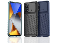 Moderne Design Hülle Cover für das Xiaomi Poco M4 Pro 4G mit Stripes zum Schutz von Kratzern, Dellen, Display aus TPU Gummi in schwarz von Screenguard