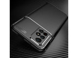 Hochwertig stabile Soft TPU Smartphone Handy Hülle im Carbon Design für Xiaomi Poco M4 Pro 5G zum Schutz des Display und Gehäuse Cover in schwarz von Screenguard