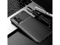 Hochwertig stabile Soft TPU Smartphone Handy Hülle im Carbon Design für Xiaomi Poco M4 Pro 5G zum Schutz des Display und Gehäuse Cover in schwarz von Screenguard