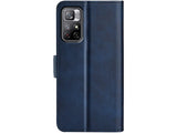 Veganes Flip Case Leder Etui Hülle mit Karten Fächer und Sichtfenster für Xiaomi Poco M4 Pro 5G in dunkelblau von Screenguard