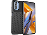 Moderne Design Hülle Cover für das Xiaomi Poco M5s mit Stripes zum Schutz von Kratzern, Dellen, Display aus TPU Gummi in schwarz von Screenguard