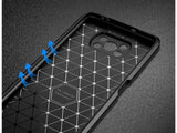 Hochwertig stabile Soft TPU Smartphone Handy Hülle im Carbon Design für Xiaomi Poco X3 Pro zum Schutz des Display und Gehäuse Cover in blau von Screenguard