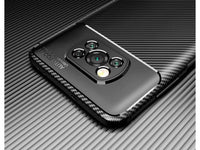 Hochwertig stabile Soft TPU Smartphone Handy Hülle im Carbon Design für Xiaomi Poco X3 Pro zum Schutz des Display und Gehäuse Cover in schwarz von Screenguard