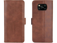 Veganes Flip Case Leder Etui Hülle mit Karten Fächer und Sichtfenster für Xiaomi Poco X3 Pro in mokka von Screenguard