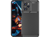 Hochwertig stabile Soft TPU Smartphone Handy Hülle im Carbon Design für Xiaomi Poco X5 Pro 5G zum Schutz des Display und Gehäuse Cover in schwarz von Screenguard