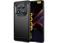 Flexible Handy Schutzhülle mit gebürster Carbon Textur auf der Rückseite für zum Schutz des Xiaomi Poco X7  Display und Gehäuse Case in schwarz von Screenguard
